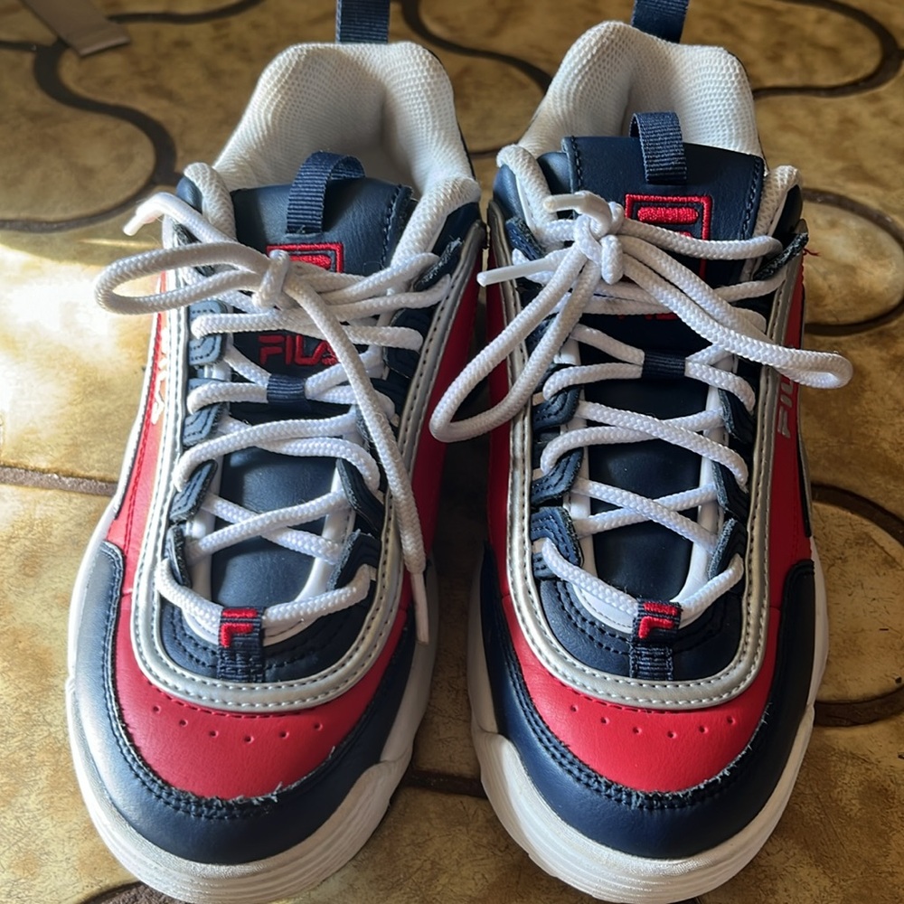Fila Red White and Navy Sneakers